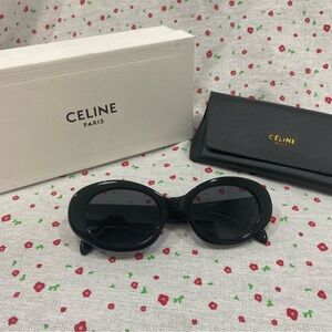 Celine Black Oval Sunglasses